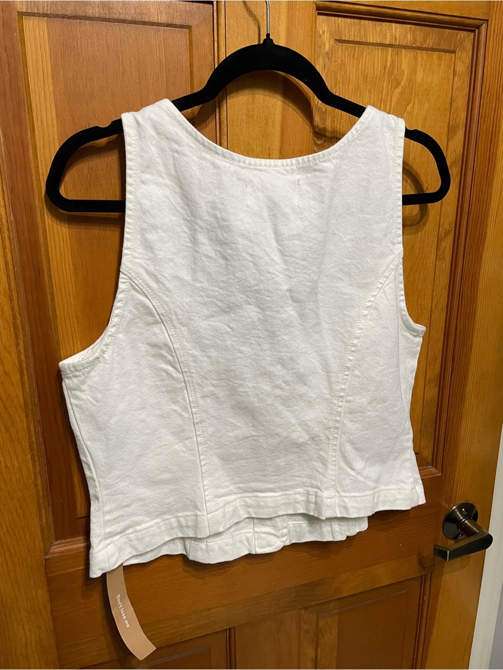 NWT Reformation Tai Denim Vest White Daisy Flower Buttons Crop Top Jean Vests - Picture 3 of 7